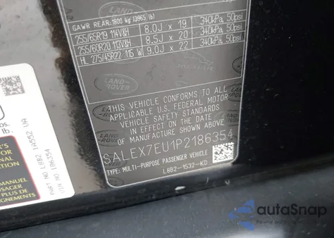 2023 Land Rover Defender 110 X from USA, damaged, VIN SALEX7EU1P2186354